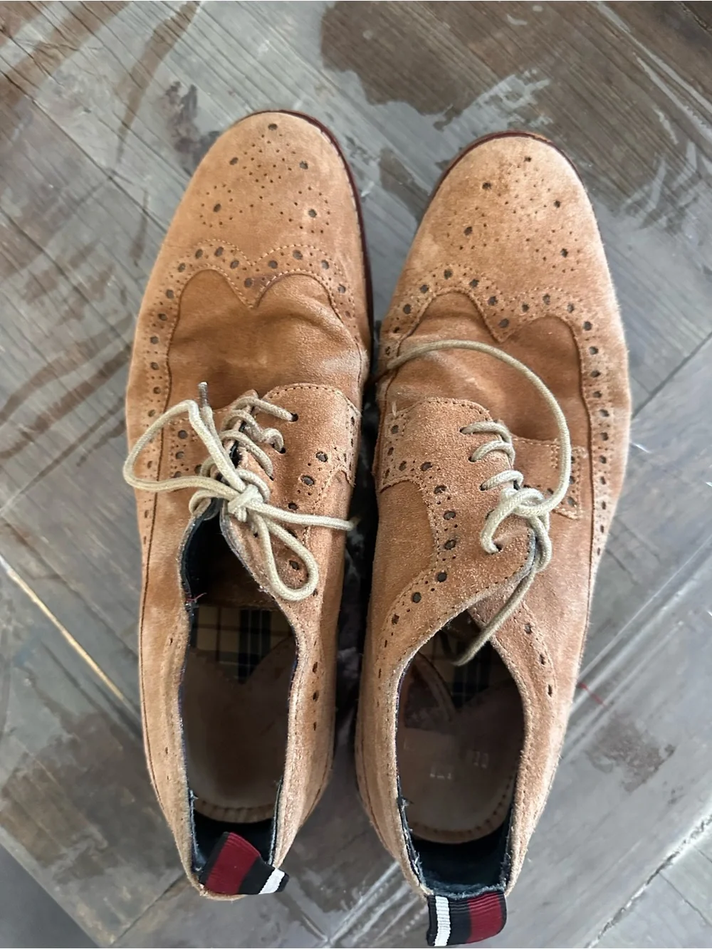 Ben Sherman Tan Suede longwing Derby Shoes